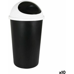 Prullenbak Tontarelli Big hoop Wit Zwart 45 L (10 Stuks)