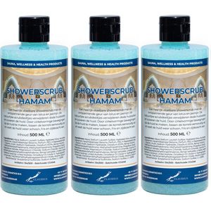 Showerscrub Hamam 500 ml - set van 3 stuks - verfrissende scrubgel - exfoliërende bodyscrub