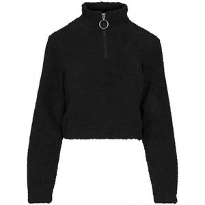 Urban Classics Sweater/trui -XS- Short Sherpa troyer Zwart