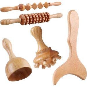 Lexium Maderotherapie set - Madero - Massage roller - Houttherapie - Anti-cellulitis - Maderotherapie set massage - Massage hout