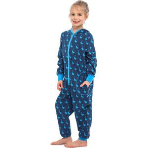 Merry Style Kinder Pyjama - ronde hals - lange mouwen - lange broek met zakken - Katoen - MS-MS10-223-PJ - Blau Gans - 122-128