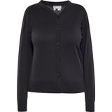 usha - Vest - Zwart - Fijngebreid - V-hals - Knoopsluiting