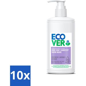 10 x Ecover - Handzeep - Lavendel & Aloë Vera - 250 ml - Handzeep Lavendel Aloë Vera - Handzeep 250 Ml - Handzeep Natuurlijk - Handzeep Dermatologisch Getest - Handzeep Voor Gevoelige Huid