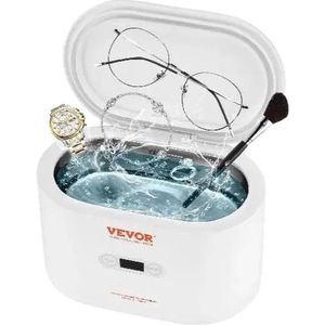 Ultrasoon reiniger - krachtige reiniging Ultrasoon Bad - Mini Draagbare Wasmachine - Carburateur reinigers - Brillen reinigen - Juwelen reiniger - Compact - Makkelijk Mee Te Nemen - Multifunctioneel - 650ML - Wit