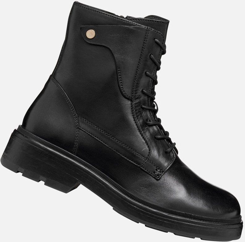 Geox - Swelen - Enkellaarsjes - Zwart - Leer