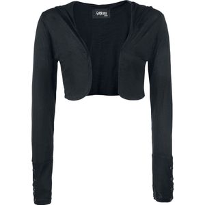 Gothicana Zwarte bolero met capuchon - Dames - S