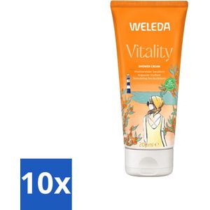 10 x WELEDA - Douchecrème Duindoorn Vitality - 200 ml - Duindoorn - Vitamine C - Antioxidanten - Mandarijn - Grapefruit