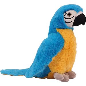 Pia Soft Toys Knuffeldier Papegaai - zachte pluche stof - premium kwaliteit knuffels - blauw - 24 cm - Papegaaien