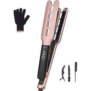 Stijltang Professionele extra brede plaat keramische coating digitaal display automatische uitschakeling 140 °C - 230 °C