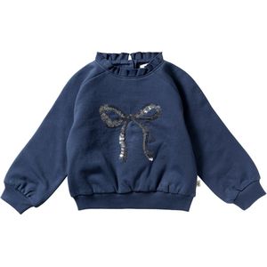 Bow ruffle sweater blauw 104
