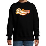 Prince met kroontje Koningsdag sweater zwart - kinderen - Kingsday outfit / kleding / trui 110/116