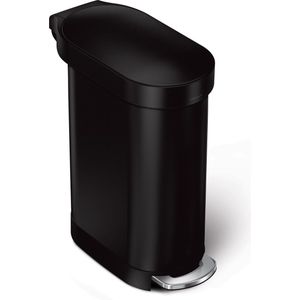 Simplehuman - Prullenbak Slim 45 liter - Roestvast Staal - Zwart
