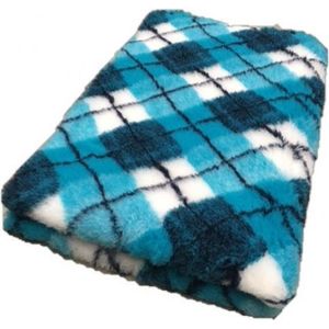 Vetbed - Dierenmat - Hondendeken - Dierenkleed - Diamond Ruit- Turquoise Blauw Wit - latex anti-slip - Machine wasbaar