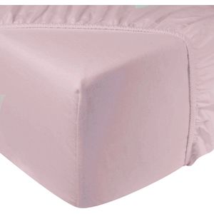 DoubleDry - Hoeslaken - Flanel - Licht Roze - 100% Katoen - Rondom Elastiek