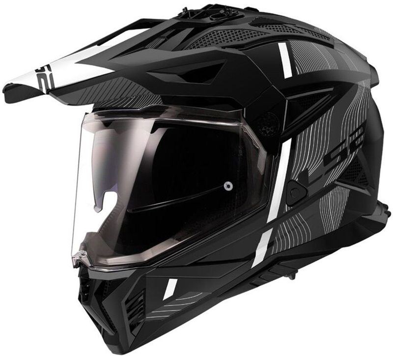 LS2 - Pioneer II Hill MX702 - Motorhelm - Mat Zwart/Wit
