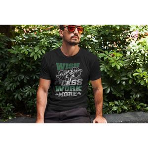 Rick & Rich Workout tshirt - T-shirt L - Gym tshirt - heren t shirts met ronde hals - Sport tshirt - heren shirt korte mouw - Fitness shirt - Gym Motivation tshirt - shirt met opdruk - Wish less Work more Shirt