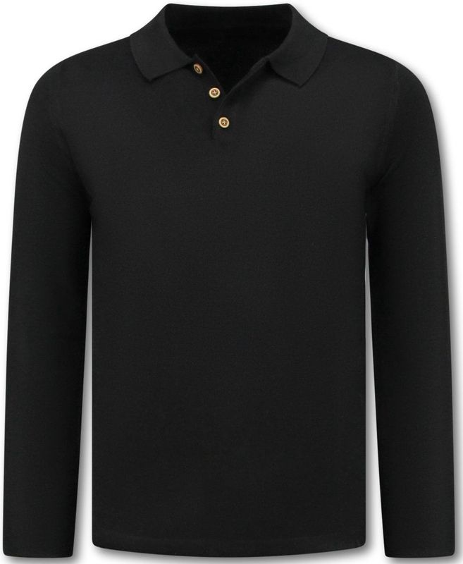 Trui Heren - Polo Lange Mouw Heren - 536 - Zwart