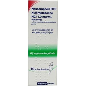 Healthypharm Neusdruppels 1mg/ml Xylometazoline - 3 x 10 ml