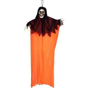 Boland - Decoratie Schedelspook neon oranje (90 cm) Neon,Oranje - Horror - Horror