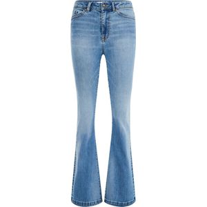 WE Fashion Dames high rise super flared jeans met stretch