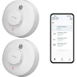 SAVS H10-W Draadloos koppelbare hittemelder 2-pack - 10 jaar batterij – Keukenmelder - Optioneel WiFi - Voldoet aan Europese norm - LinkSmart® - Brandalarm – Warmtemelder