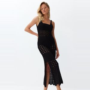 Trendyol Bruin Gebreide Strandjurk Tbess22El2917