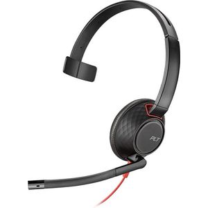 POLY Blackwire 5210 Headset Bedraad Hoofdband Oproepen/muziek USB Type-C Zwart, Rood