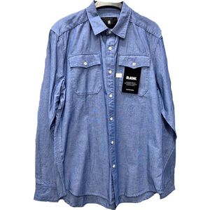 G-Star Raw Overhemd - Imperial Blue/White  - Maat M