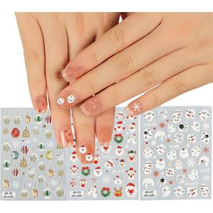 EGoods - Kerst Nagelstickers Met Sneeuwvlokken, Kogelmotief en Winter Sneeuwpop Ontwerp