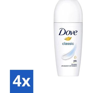 4 x Dove Classic - Deodorant Roll-on - 50 ml - Deodorant - Antitranspirant - Dove - Roll-on - Hydraterend