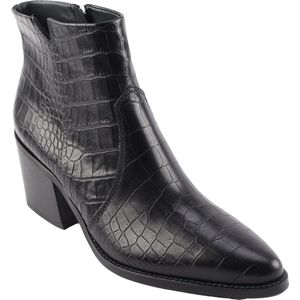 Paul Green 9780 Enkellaarsjes - Enkelboots met rits - Dames - Zwart - Maat 38,5