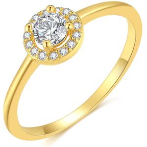 Twice As Nice Ring in 18kt verguld zilver, ronde steentjes 54