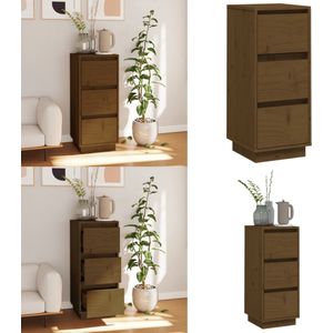 vidaXL Dressoir 32x34x75 cm massief grenenhout honingbruin - Dressoir - Dressoirs - Buffetkast - Opbergkast