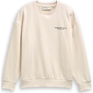 Tom Tailor - Relaxed Printed Sweatshirt - Crème - Heren Truien