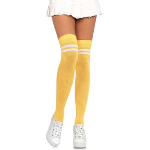 Ribbed athletic thigh highs