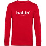 Heren Sweaters met Ballin Est. 2013 Basic Sweater Print - Rood - Maat S