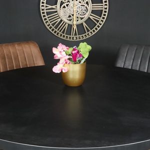 Eettafel rond melamine 120cm Sanne zwart ronde tafel