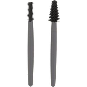 Brenzoos - Mascara Brush Siliconen Wimper Borstel Set met Herbruikbare Borstel Grijs Katoenen Wattenstaafje - Make-up Borstel