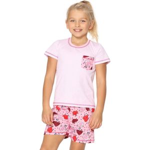 Merry Style - Korte Katoenen Pyjama - Voor Meisjes – Melange/pink/body – 128 - MS-MS10-292-PJ