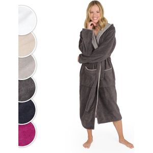 Zachte Katoenen Badjas Dames - Met Capuchon - Fluweelzachte Badstof - Oeko-TEX® Gecertificeerd