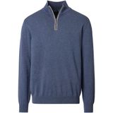 Casa Moda - Half Zip Trui - Blauw - Heren - 100% Katoen