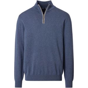 Casa Moda - Half Zip Trui - Blauw - Heren - 100% Katoen