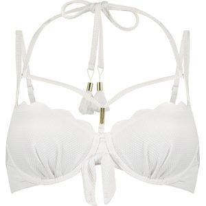 Hunkemöller Scallop Dames Bikinitopje - Wit - Maat E75