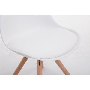 Eetkamer - Bezoekersstoel Sievi Kunstleer Round legs N, Wit