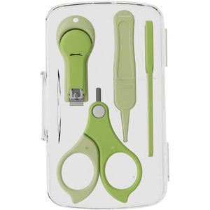 4-in-1 Baby Nagelknipper Draagbare Reis Babyverzorgingsset, Baby Nagelschaar Pasgeboren Nagelknipperset, Kinderveiligheidsschaar Anti-knel Nagelknipperset Cadeau (Groen)