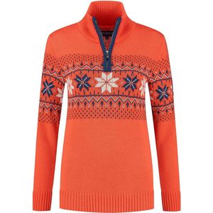 John Brillant Noorse dames trui Fargerik - fijn gebreid - Merino wol - oranje