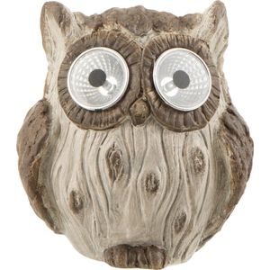 J-Line figuur Uil Solar - keramiek - bruin - small