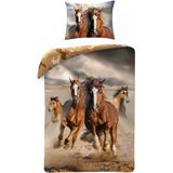 Animal Pictures Dekbedovertrek Paarden - Eenpersoons - 140 x 200 cm - Katoen