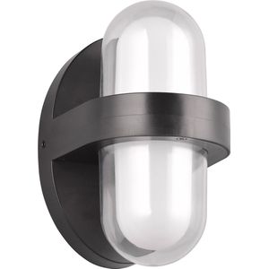 LED Wandlamp - Wandverlichting - Trion Meyra - 3.5W - 2 Lichtpunten - Warm Wit 3000K - Rond - Mat Zwart - Kunststof