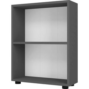 In And OutdoorMatch Boekenkast Plank Sheridan - 72x55x20 cm - Antraciet - Spaanplaat - Decoratieve Boekenkast